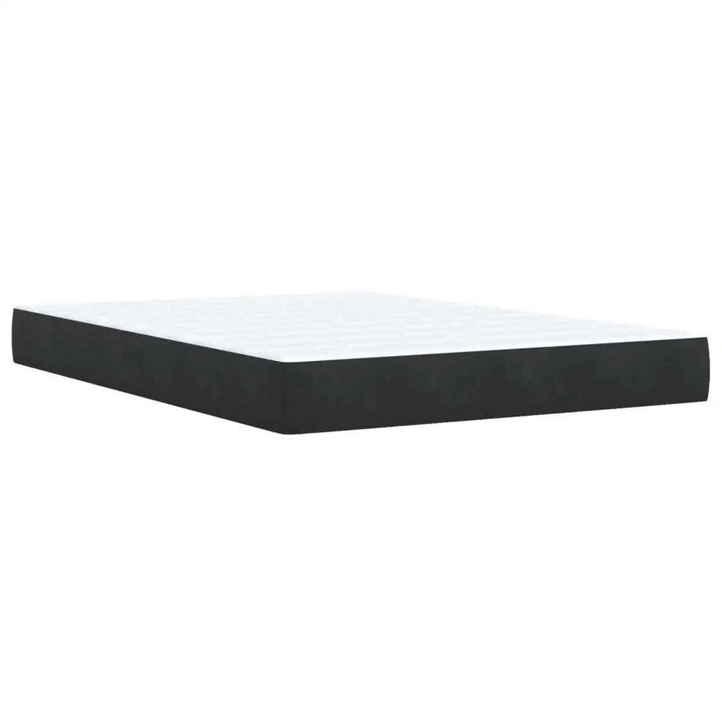 Letto box spring con materasso Nero 160 x 200 cm Velluto 3453175