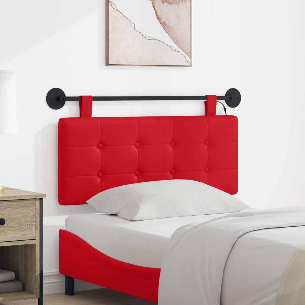Testiera sospesa Con luce LED Rosso Similpelle 3424403