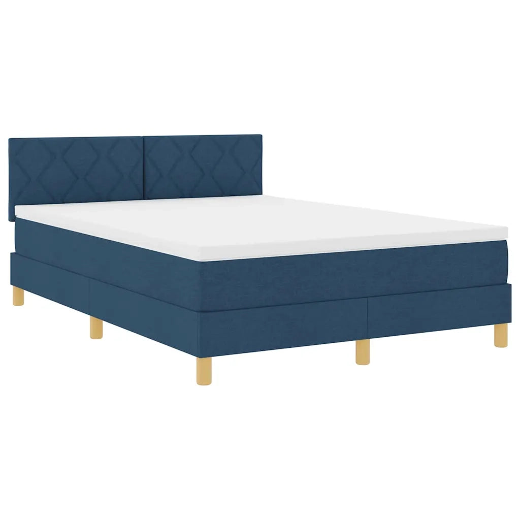 Letto a molle con materasso Blu 140 x 200 cm Tessuto 3342526