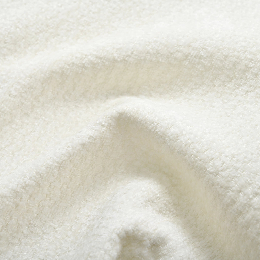 Divano angolare 3 posti - con pouf e 2 cuscini - per soggiorno e casa - in chenille beige