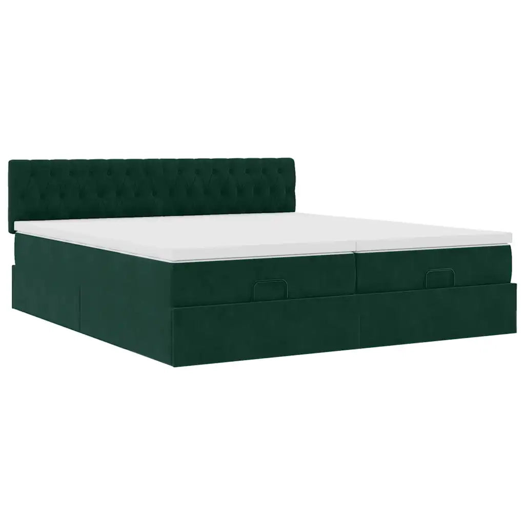 Struttura Letto Pouf con Materassi 180x200 cm Velluto 3312944
