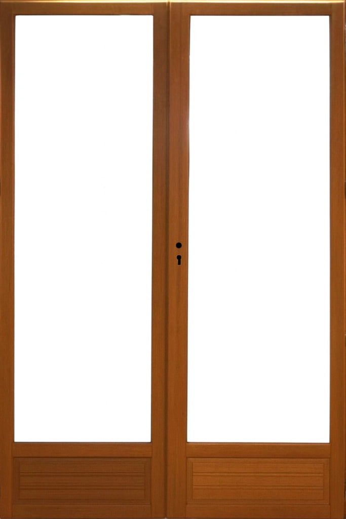 Porta-finestra a 2 pannelli in legno Altezza 225 X Larghezza 100 (dimensioni della tabella) senza maniglia