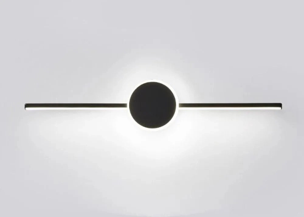 Lampada Da Muro Da Bagno Led Sopra Specchio 60cm APP849-1W Round Black
