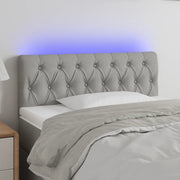 Testiera a LED-Testata con LED Grigio Chiaro 100x7x78/88 cm in Tessuto