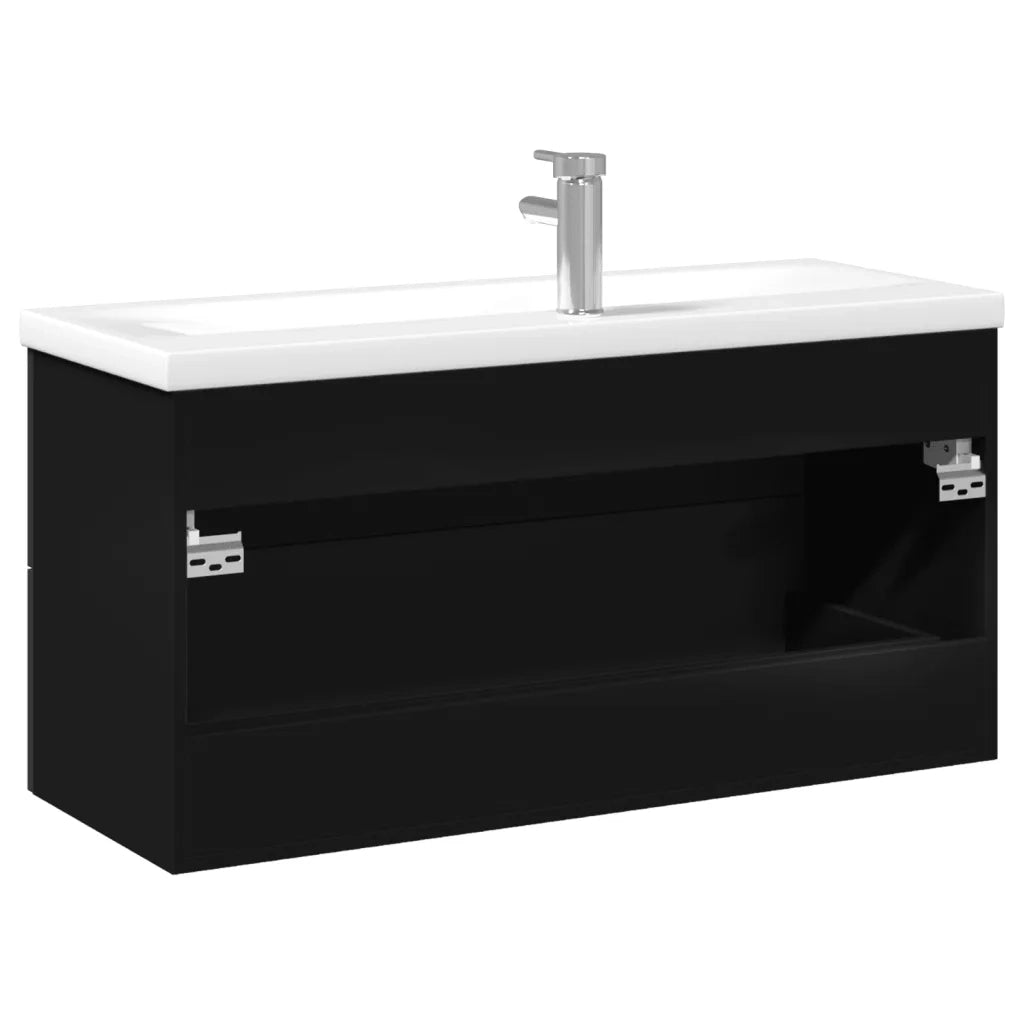 Mobile da Bagno con Lavabo | Armadio Lavabo Integrato Nero