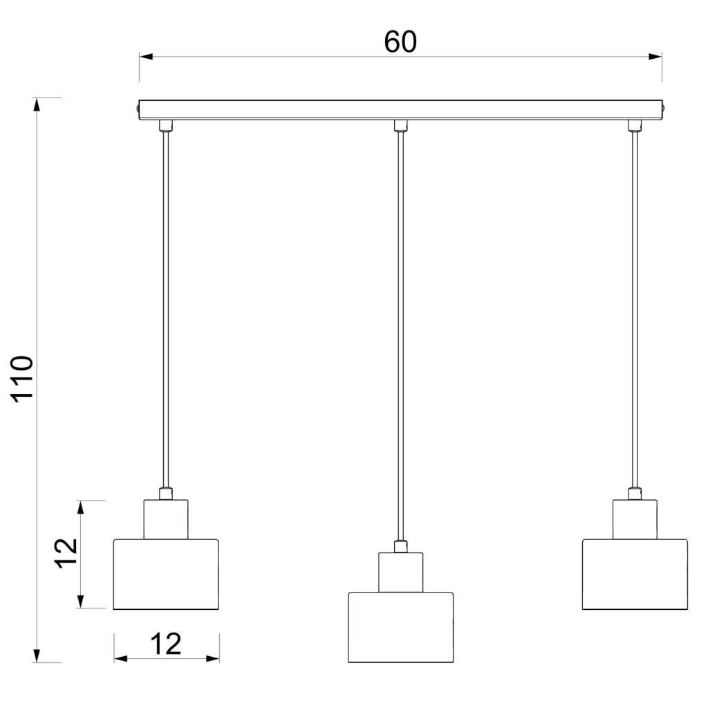 Lampada sospesa minimalista Parkla 3xE27 beige oro cilindri