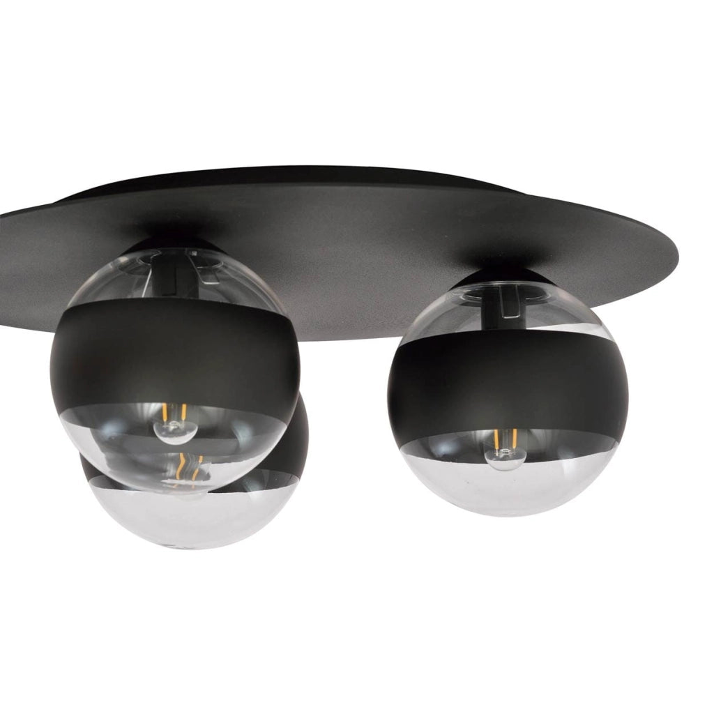 Emibig plafoniera Solar 3 luci E14 nero trasparente