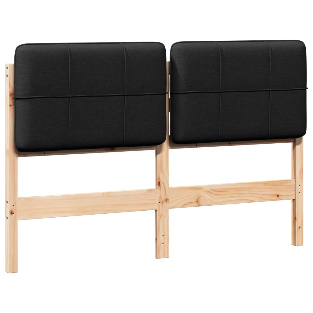Testiera imbottita Marrone e Nero 150 cm Pino massello 880120