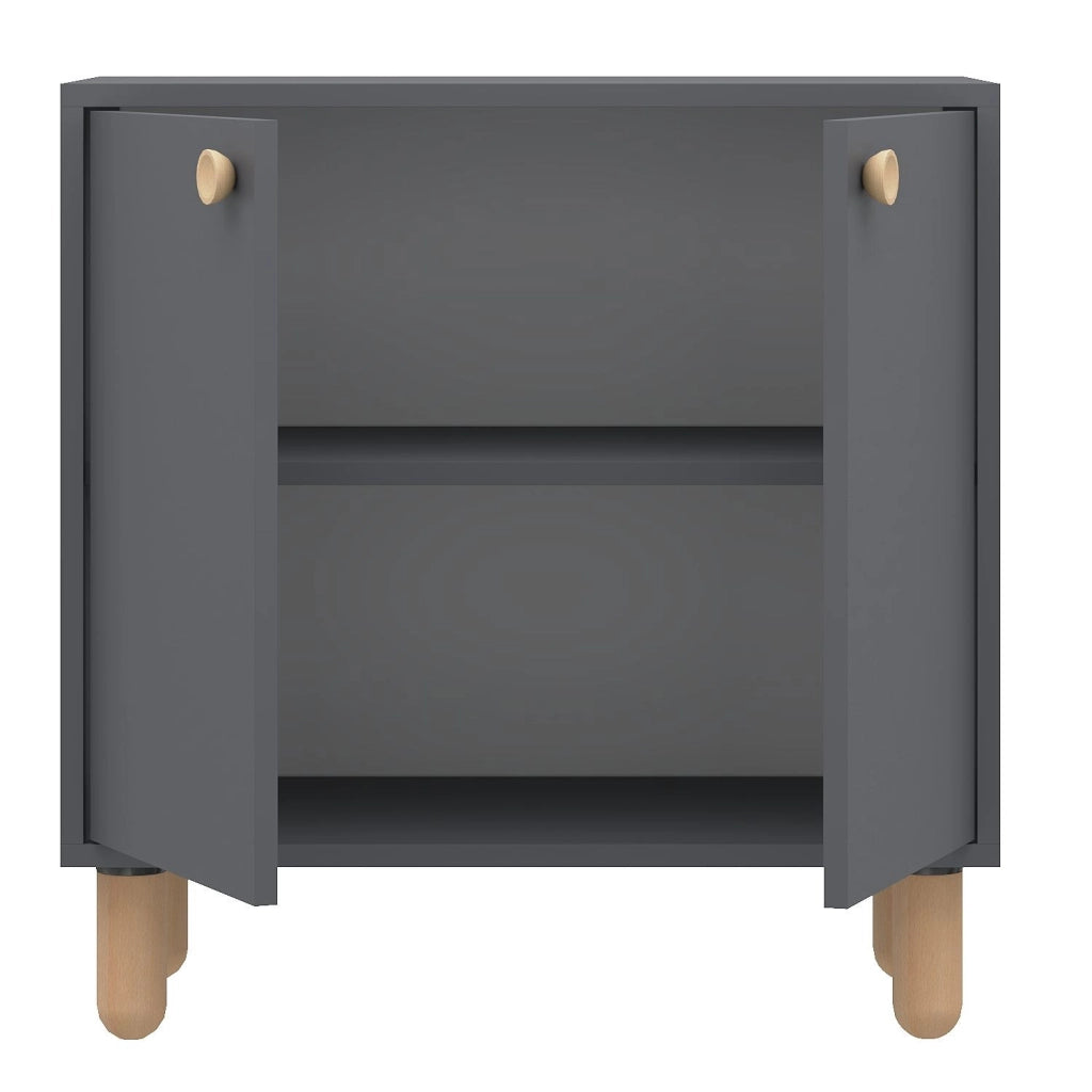 Credenza in legno "Lina" - 72 x 36 x 73 cm - Grigio antracite