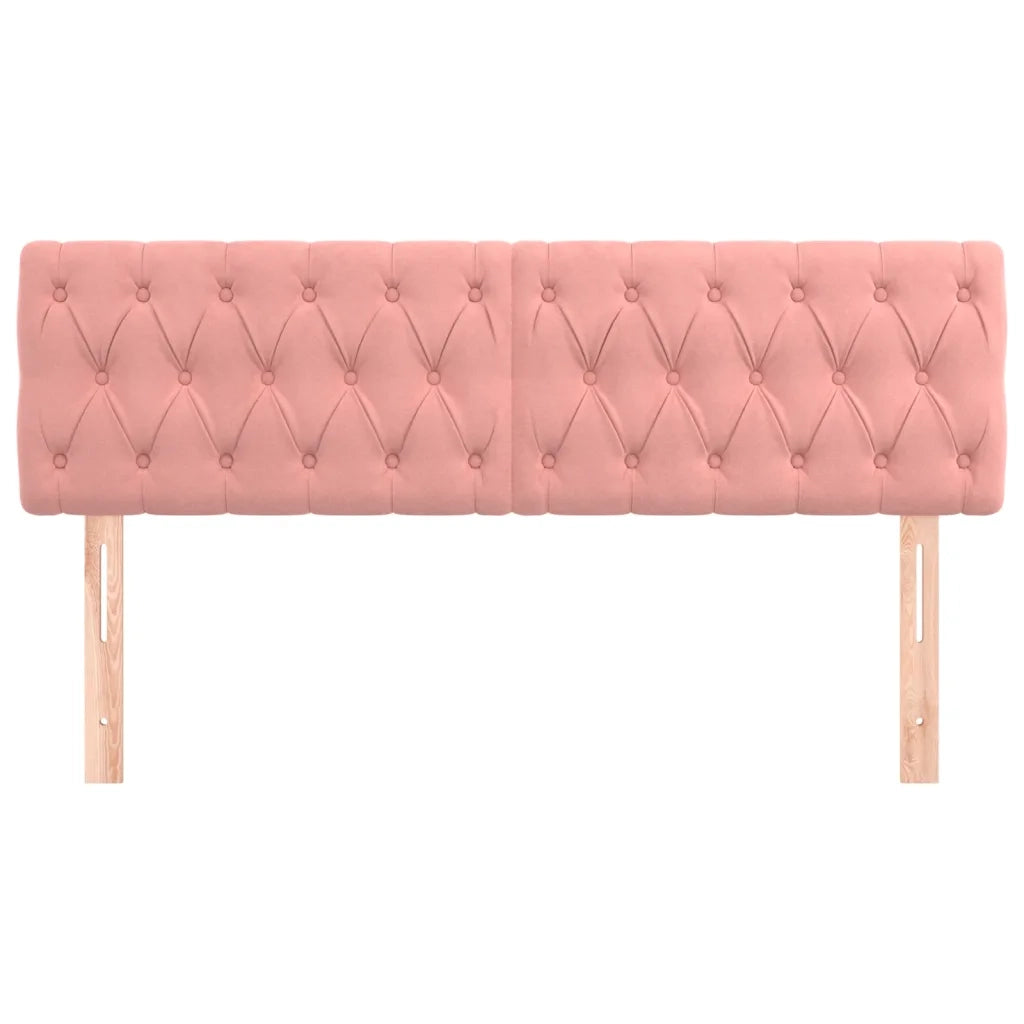 Testiera 2 pz-Set di 2 Testata del letto Rosa 80x7x78/88 cm in Velluto