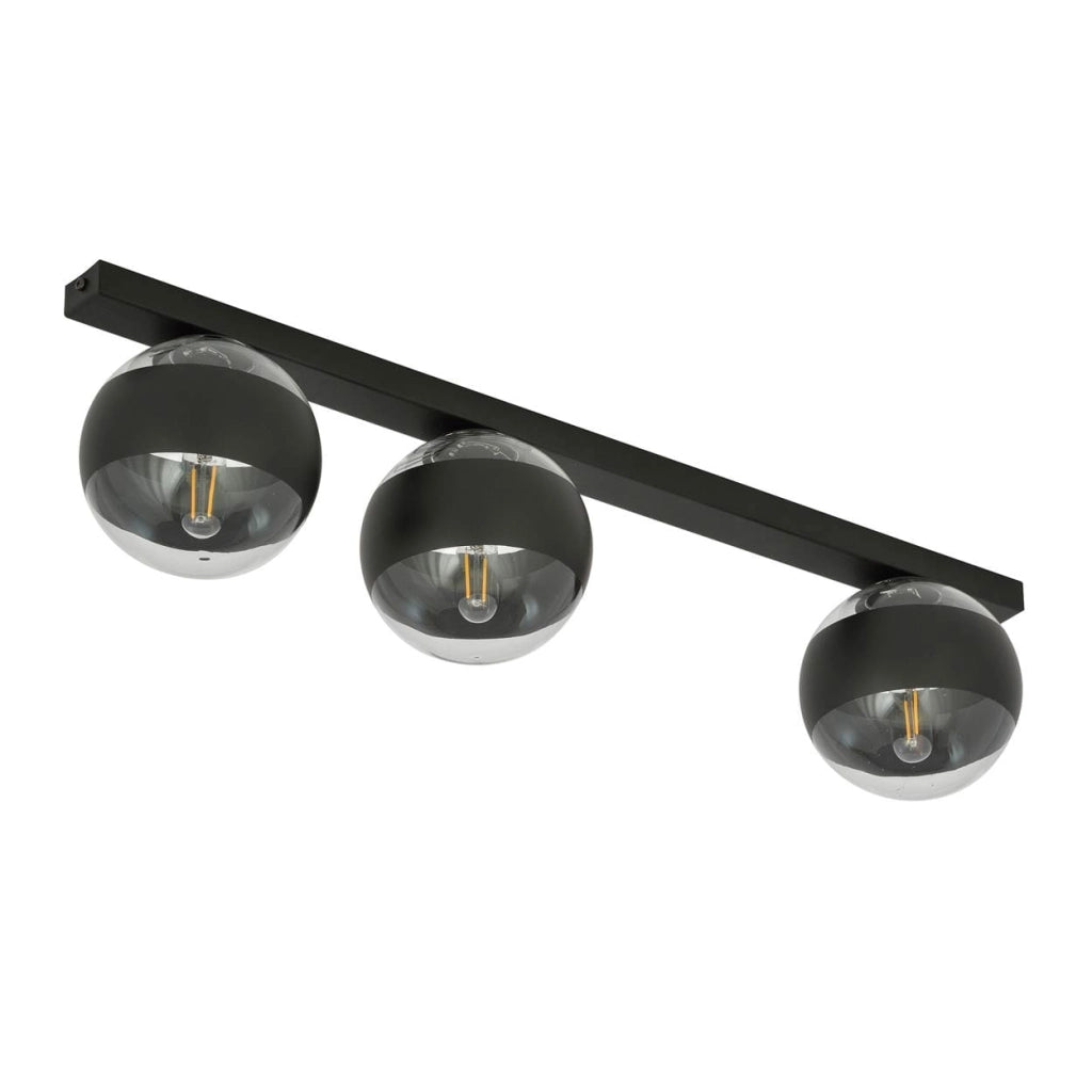 Plafoniera Emibig FIT 3 nera/trasparente 3xE14 70cm