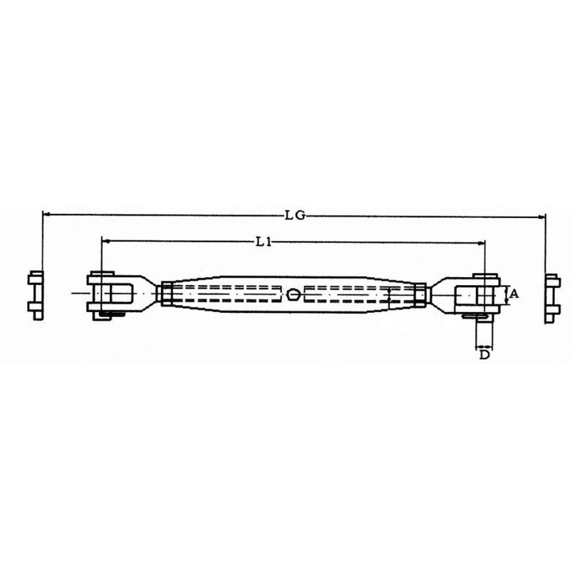 TENDITORE INOX M4 FORCELLA TURNED RIGGING SCREWS M10