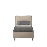 BS COM Letto singolo contenitore imbottito 80x200 similpelle tortora