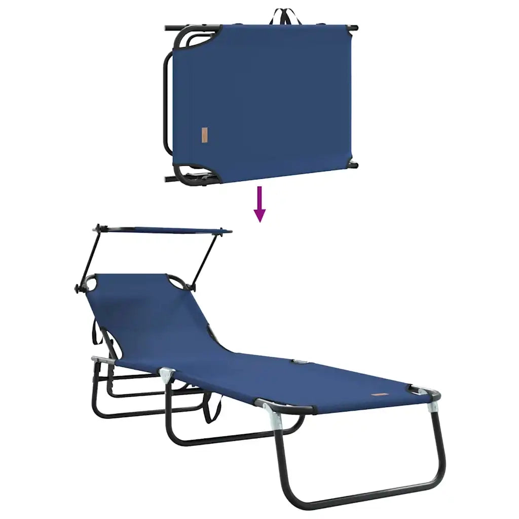 Lettino prendisole pieghevole Blu 190 x 57 x 81 cm Oxford 42003128