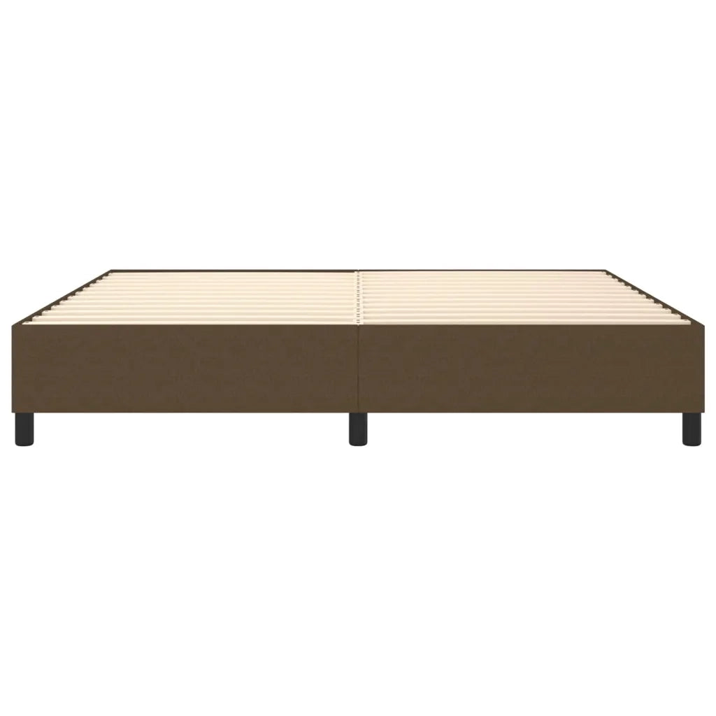 Struttura Letto a Rete a Molle Marrone Scuro 200x200 cm in Tessuto