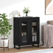 Credenza Rovere Nero 69,5 x 34 x 90 cm Legno multistrato 887209