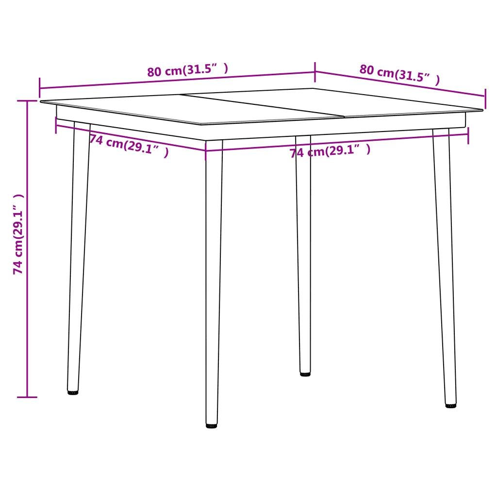 Set da Pranzo da Giardino 5 pz Nero 3099204