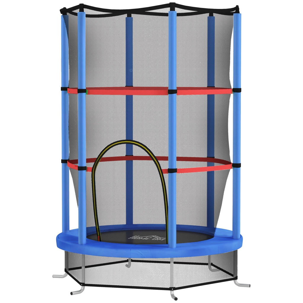 Tappeto Elastico per Bambini con Rete di Sicurezza ¨C Minimal ¨C Blu Nero 140x190 cm