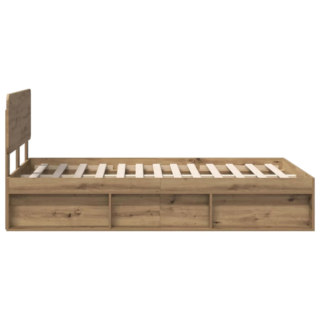 Letto matrimoniale | Letto per adulti | Struttura del letto Rovere Artigianale 120 x 200 cm