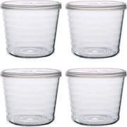 Set di pudding in vetro, con 4 pezzi, dessert con set di coperchi