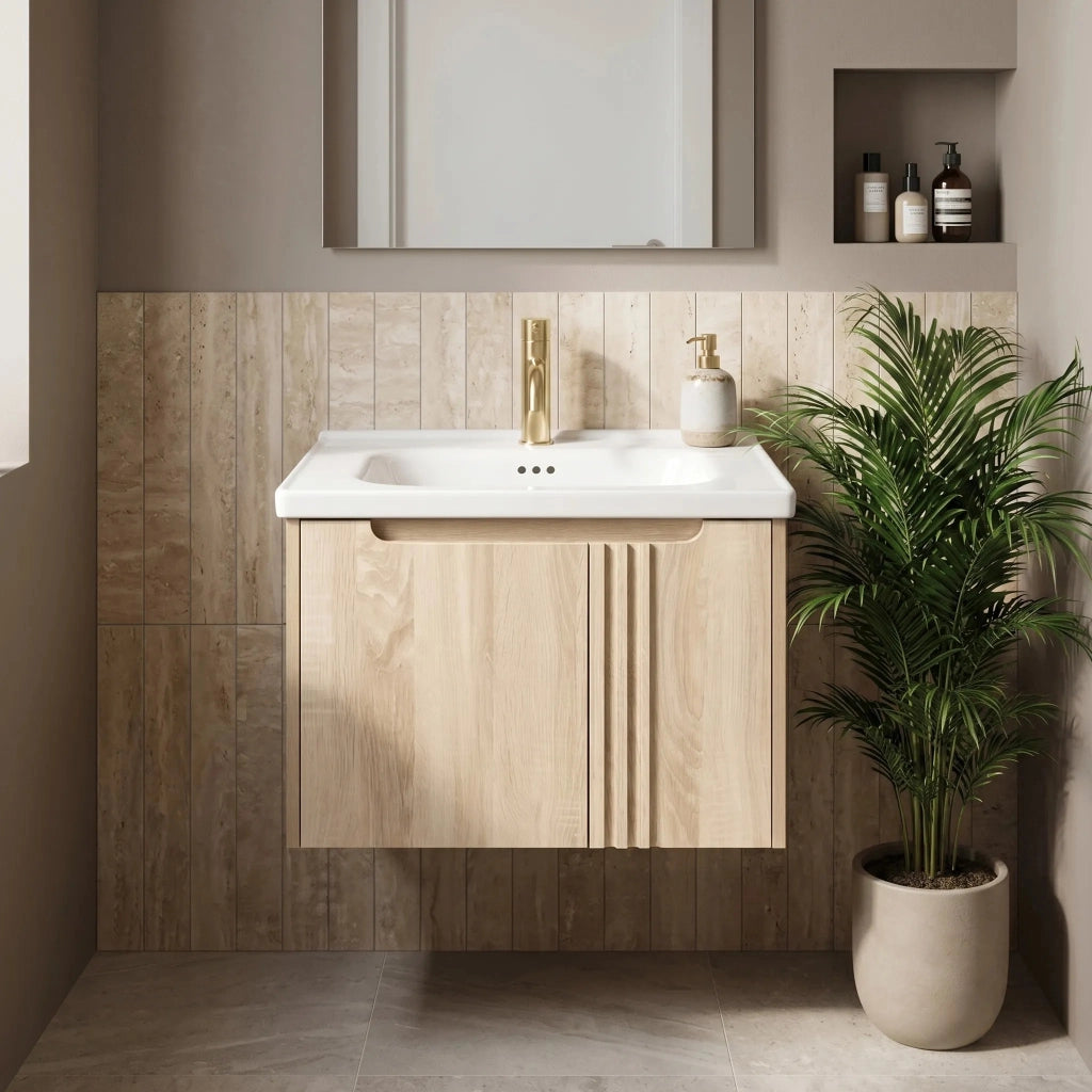 Mobile Bagno Con Lavabo Rea Db86-60l-3 Light 60cm