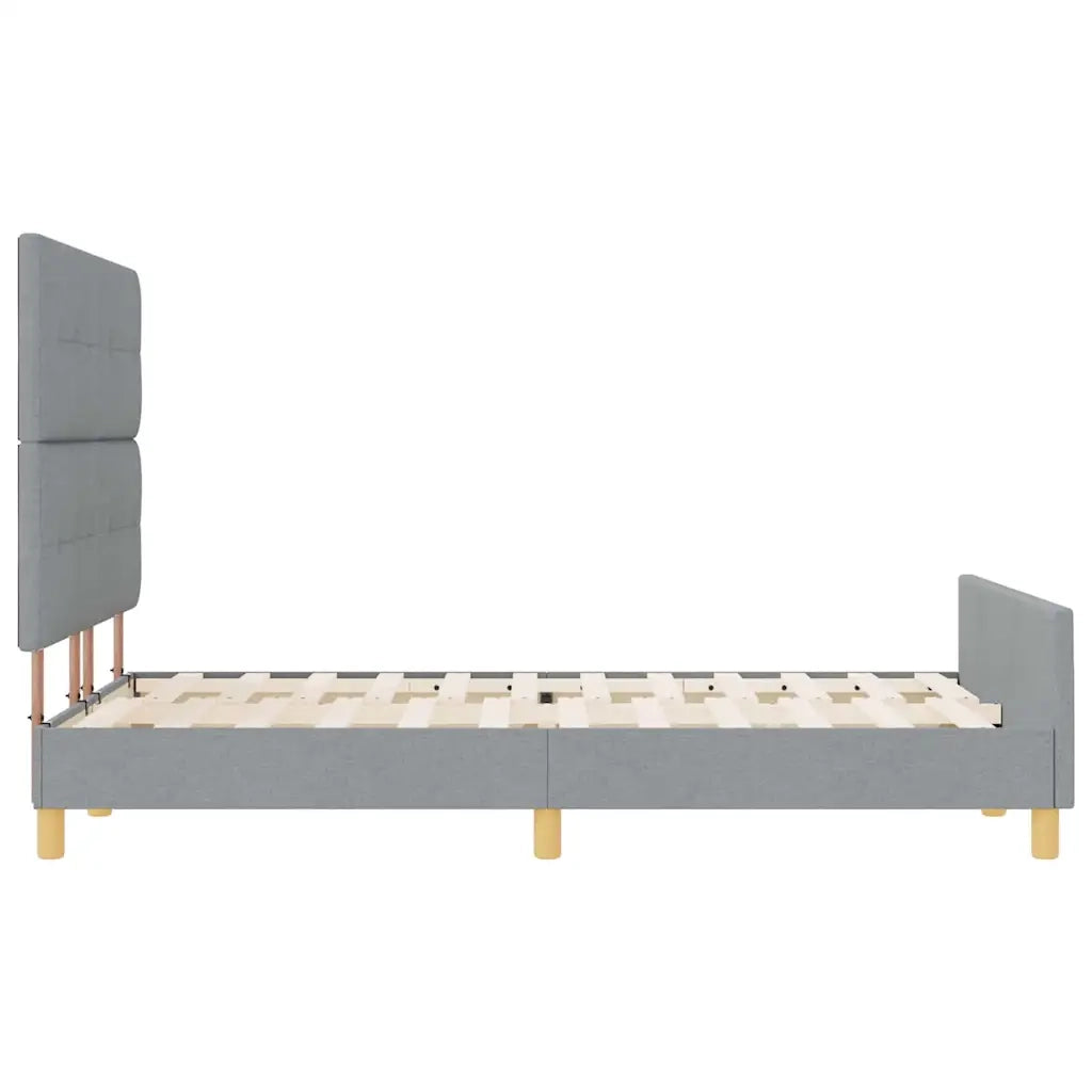 Struttura del letto-Giroletto Grigio chiaro 140 x 190 cm Tessuto 326467