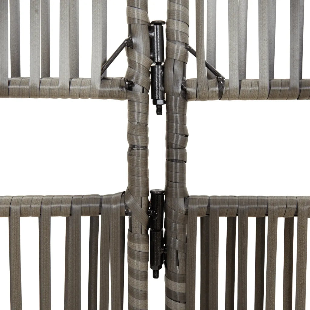 Divisorio per Ambienti | Divider per stanze | Paravento a 5 Pannelli Grigio in Polyrattan