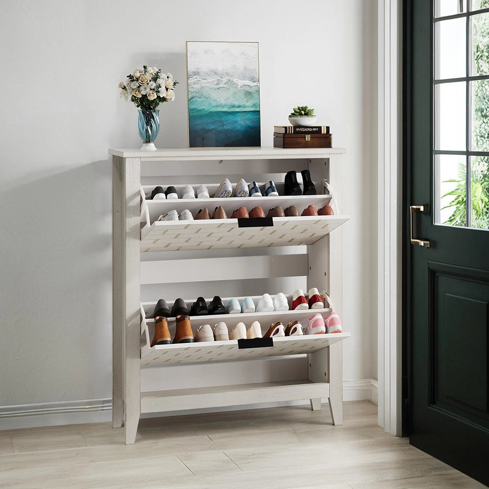 Armadietto scarpe - Xylo - 2 cassetti bianco 80cm per ingresso