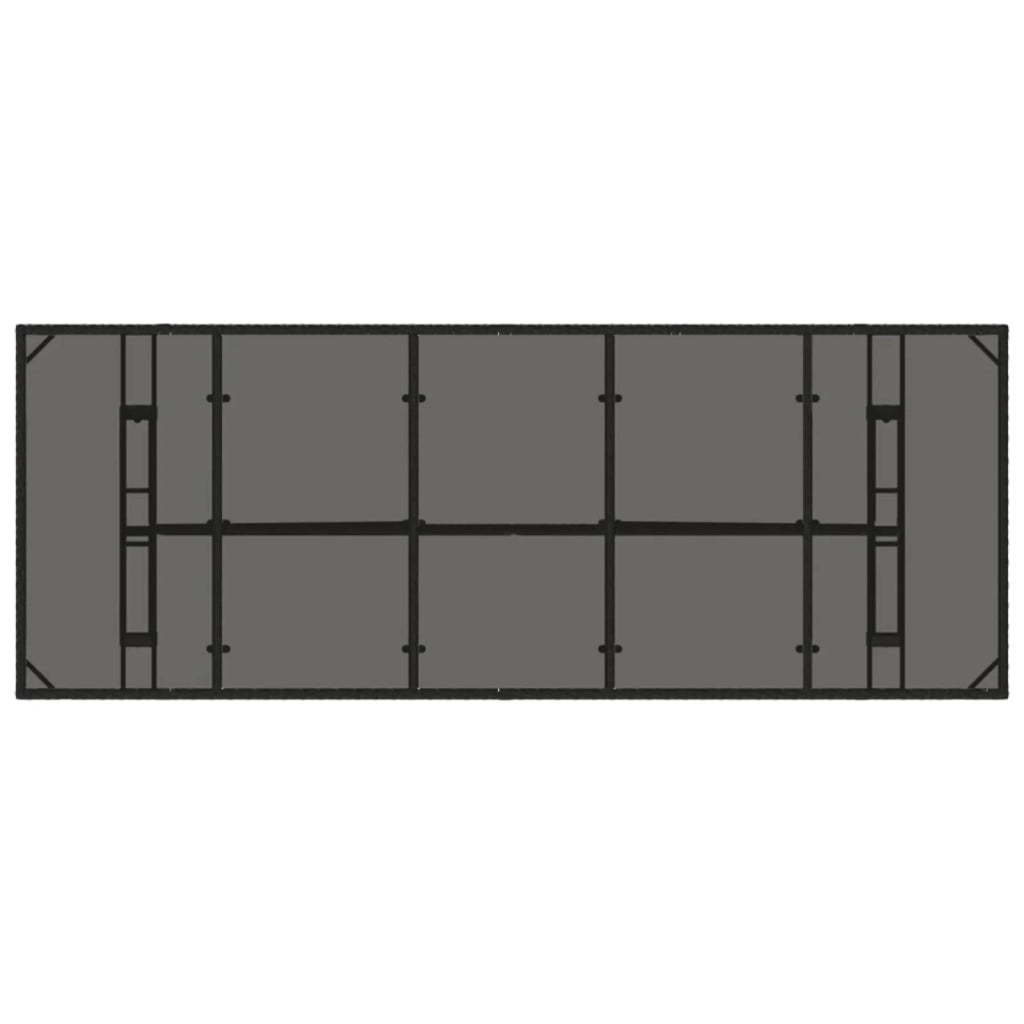 Set da pranzo per esterni 11 pz Nero polyrattan 3448945