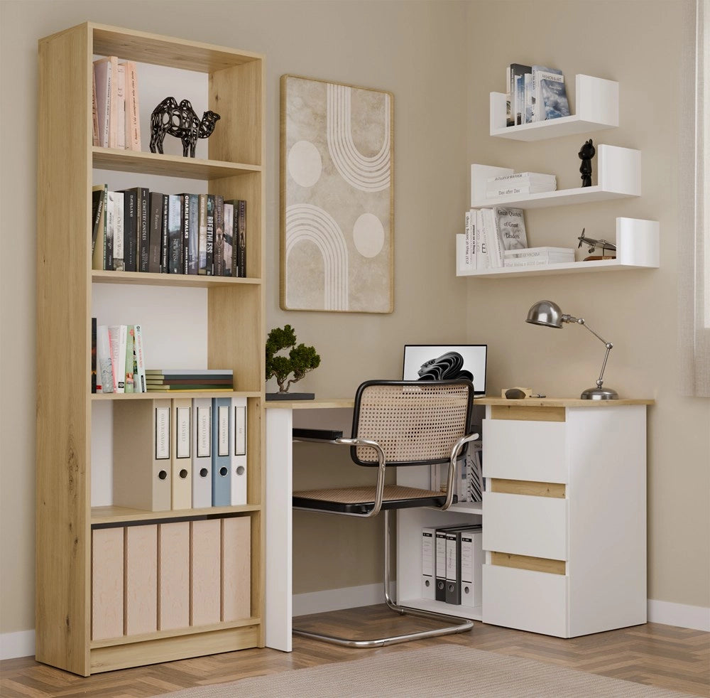 Scrivania NICEA destro artisan bianco per ufficio e studio