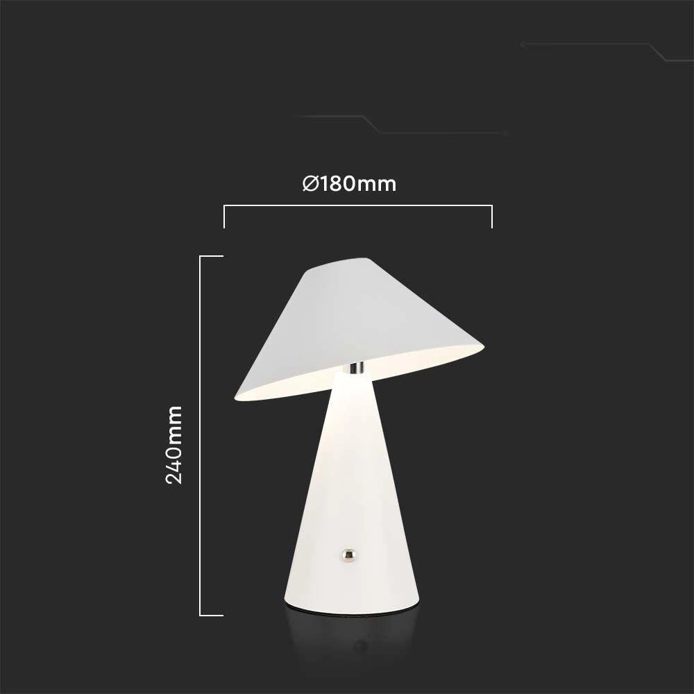 Lampada da tavolo LED 3W USB-C dimmerabile bianca V-TAC