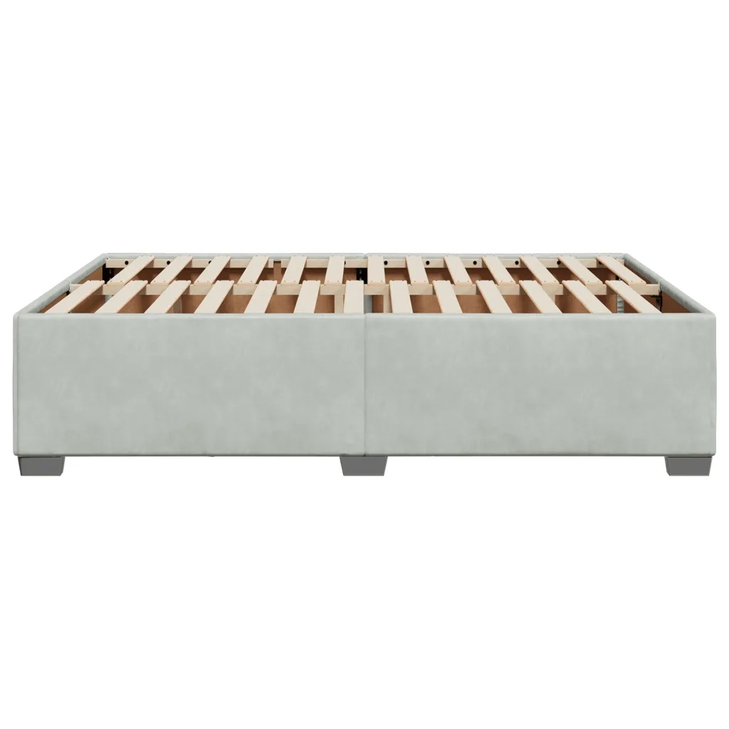 Letto matrimoniale | Letto per adulti | Giroletto senza Materasso Grigio Chiaro 160x200 cm Velluto