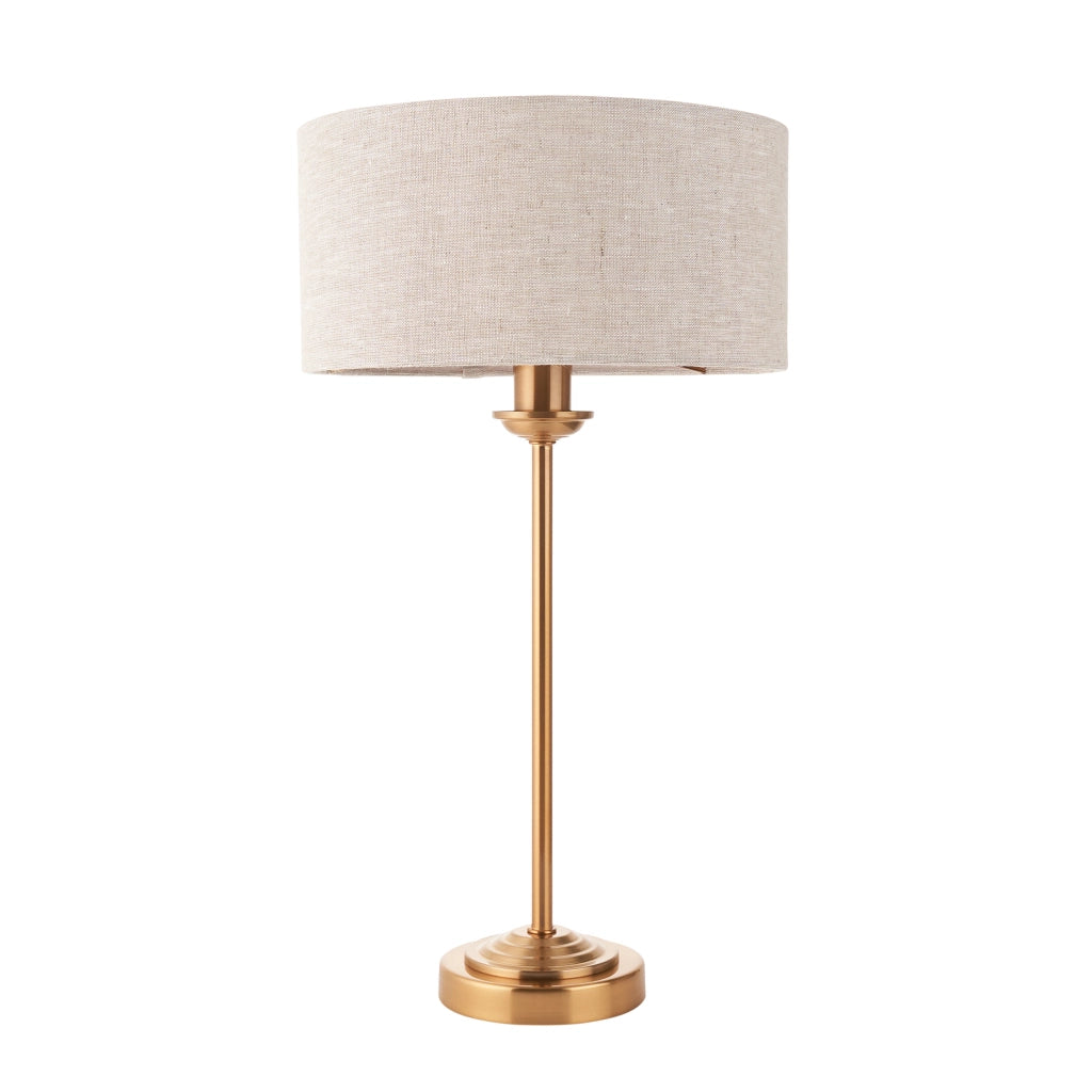 Lampada da tavolo vintage ottone con paralume E14 Endon