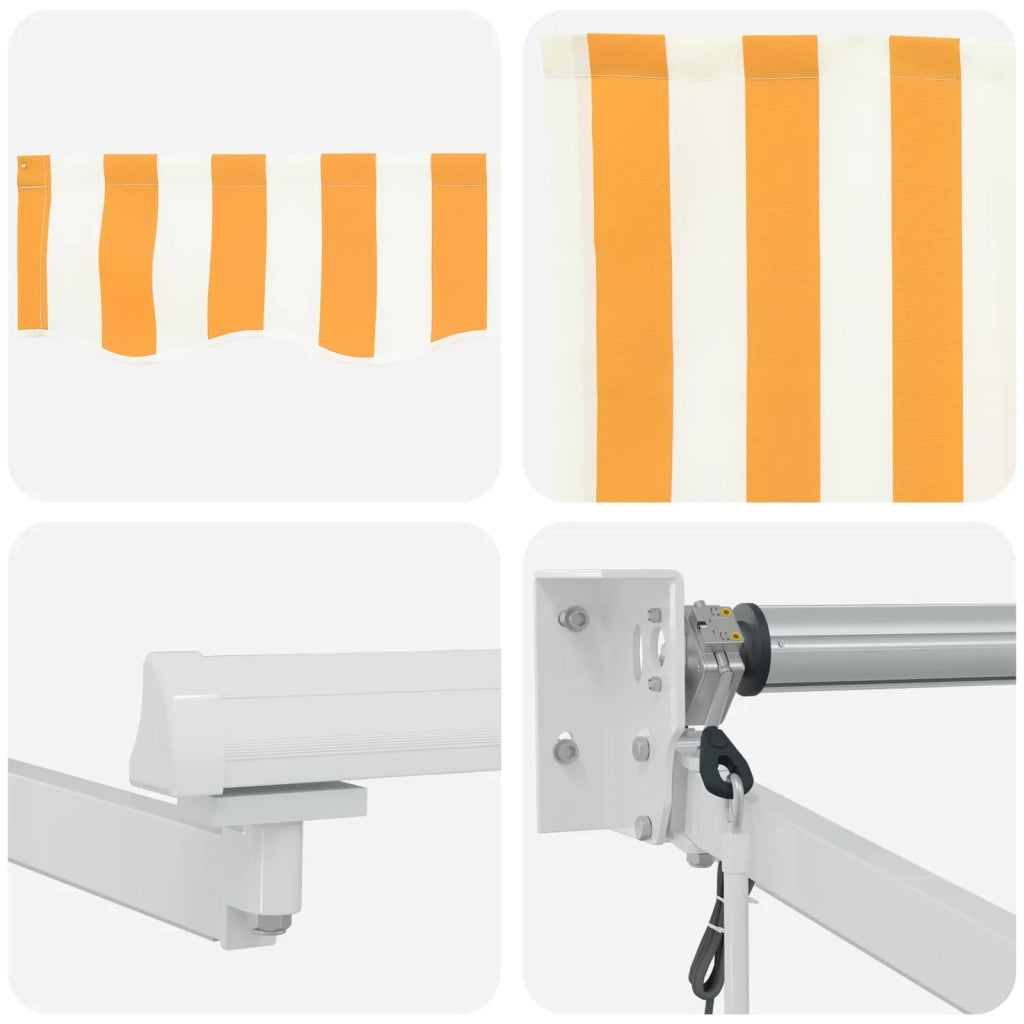 Tettuccio Elettrico Retrattile Giallo e Bianco 3,5 x 2 m 3419552