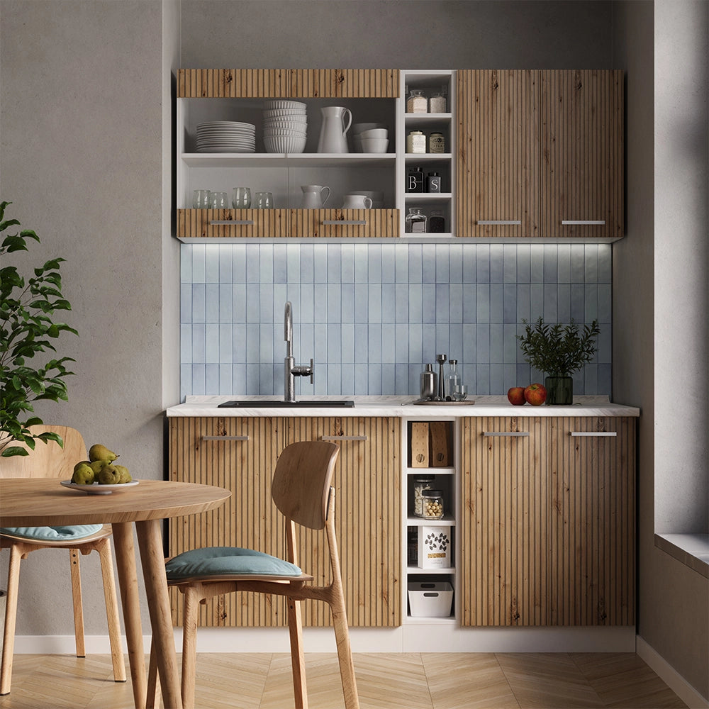 Vicco Cucina completa Rovere artigianale/bianco 160 cm , PL Rovere