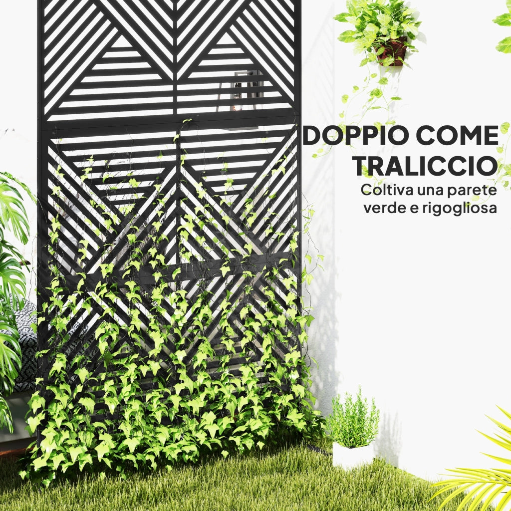 Traliccio Separ¨¦ Divisorio da Giardino ¨C Minimal ¨C 122x45x198 cm, Nero