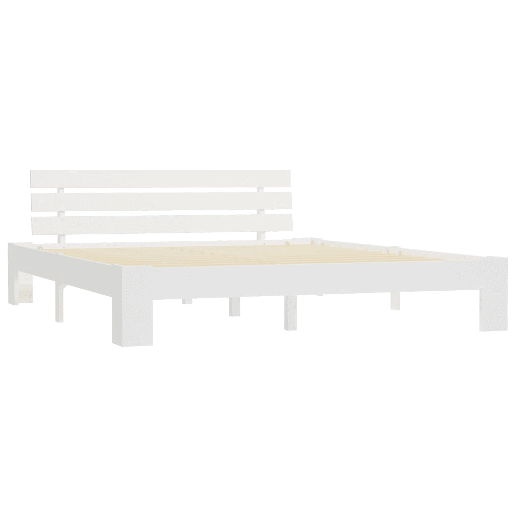 Letto matrimoniale | Letto per adulti | Giroletto senza Materasso Bianco 160x200 cm Legno Massello Pino