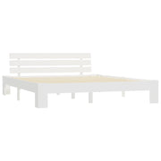 Letto matrimoniale | Letto per adulti | Giroletto senza Materasso Bianco 160x200 cm Legno Massello Pino