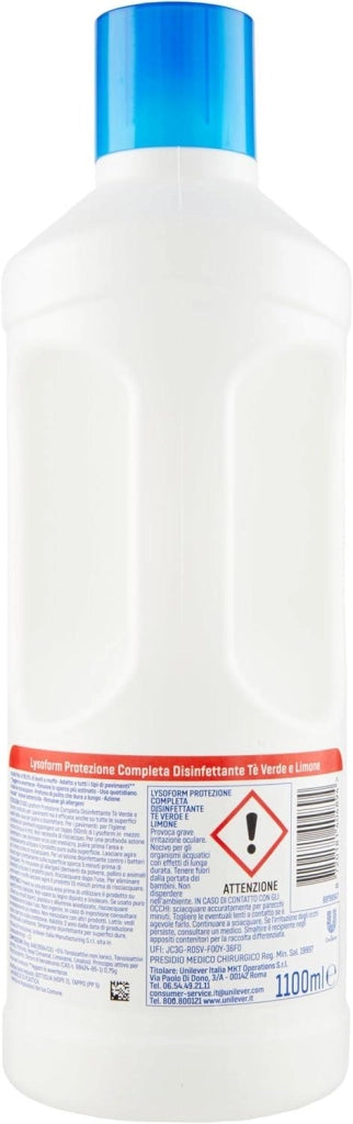 LYSOFORM LIQUIDO PER PAVIMENTI 1,1 LT DISINFETTA E PULISCE TE VERDE E LIMONE