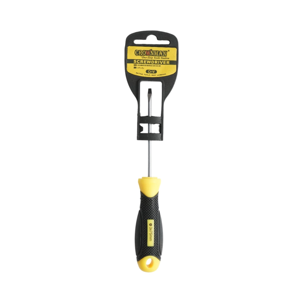 Cacciavite dritto Crownman 3x75mm con punta magnetica professionale Cr-V