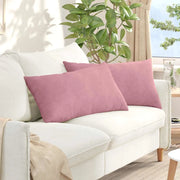 Cuscini da Divano 2 pz-Set di 2 Cuscini per Sofa Rosa 80 x 40 cm Tessuto in Cords