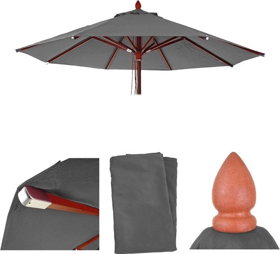 Velo per parasole in legno Ø4m - antracite polyester