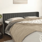 Testiera ad Orecchio-Testata con Orecchie Grigio Scuro 183x16x78/88 cm in Velluto 704601
