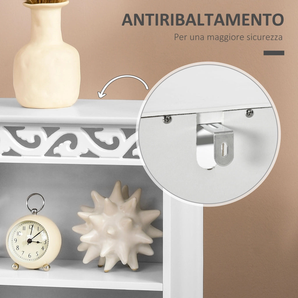 Mobile da Bagno con Armadietto 2 Ripiani ¨C Minimal ¨C MDF Bianco 40x23x80 cm