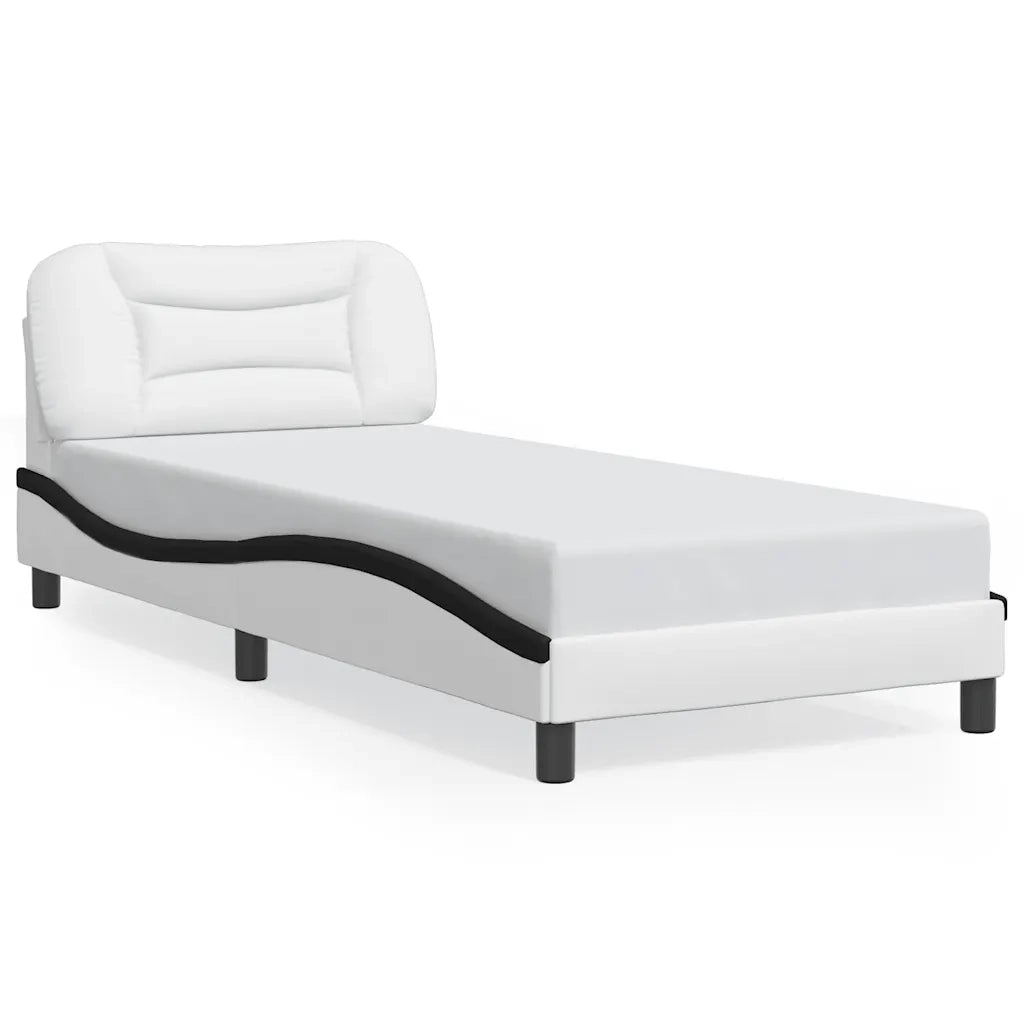 Giroletto senza Materasso Hvar Nero e Bianco 90x190 cm in Similpelle