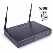 Dvr Nvr 4 Canali Wireless Wifi Onvif Cloud Videoregistratore + Hard Disk 500gb         