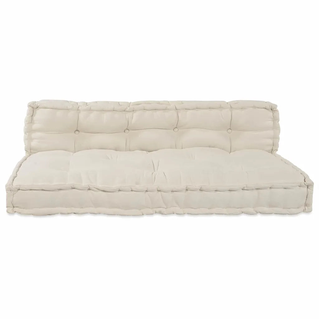 Cuscino per Divano Pallet 2 pcs Crema 120 x 80 x 38 cm Tessuto 4019081