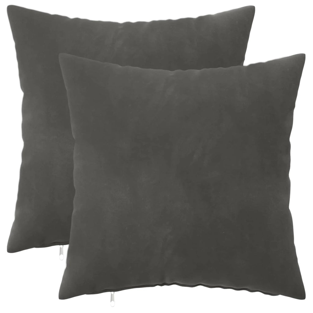 Federa 2 pcs HEERLEN Grigio Scuro 40 x 40 cm Velluto 908359