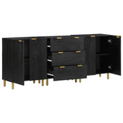 Credenze 3 pz Nere in Legno Multistrato 3309993