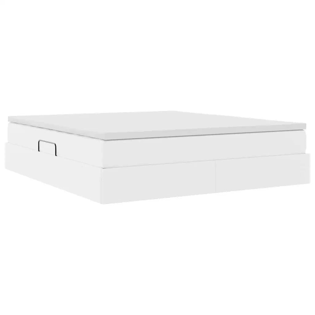Letto con contenitore e materasso Bianco 180 x 200 cm